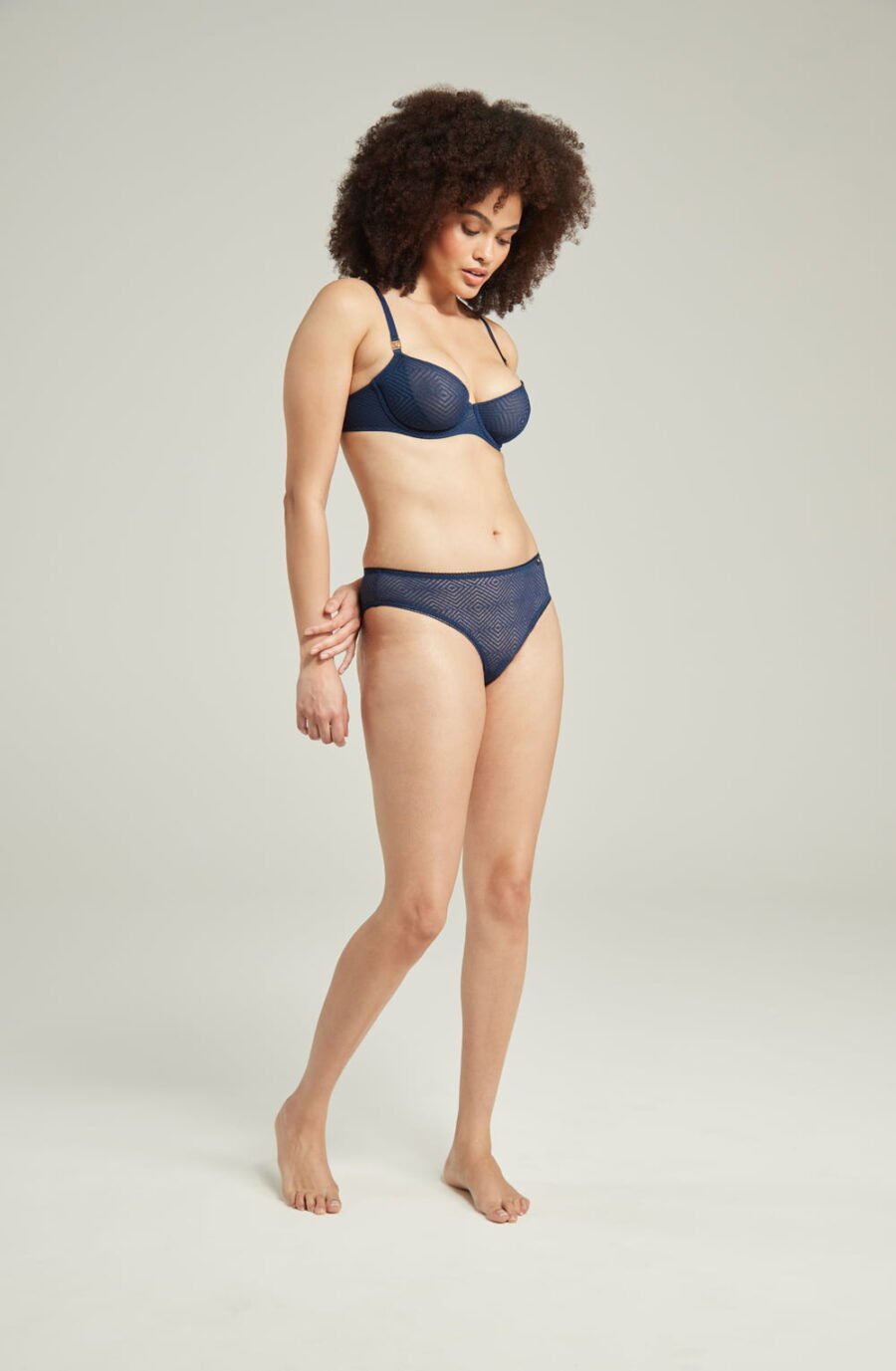 The Sheer Deco Lift Balcony Bra Navy Up to GG Cup - Image 2