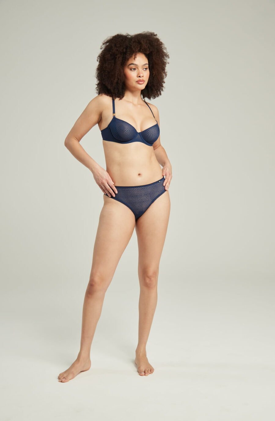 The Sheer Deco Lift Balcony Bra Navy Up to GG Cup - Image 3