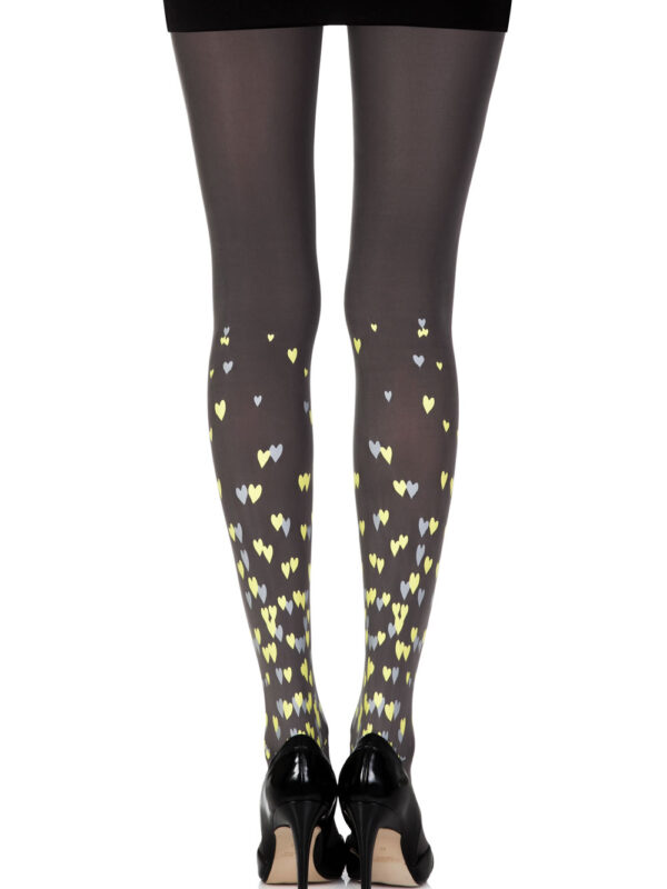 Zohara "Queen Of Hearts" Grey Print Tights