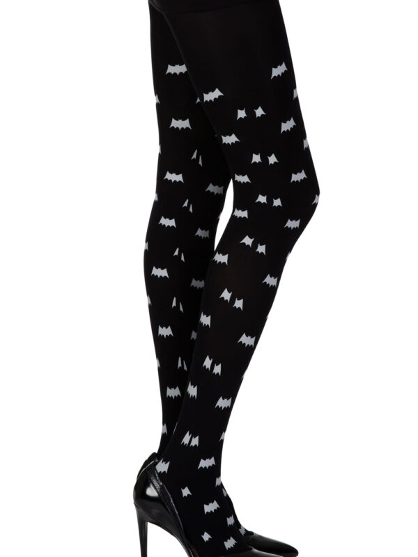 Zohara "Super Hero" Black Print Tights