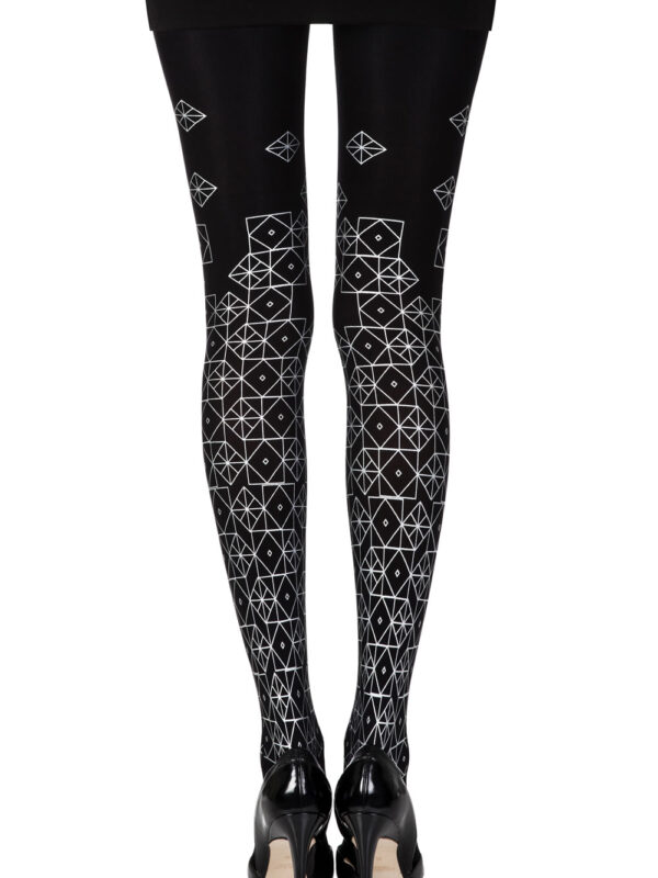 Zohara "Kaleidoscope" Black Print Tights