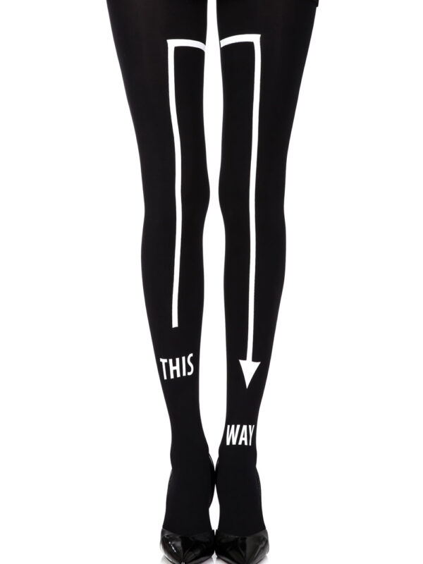 Zohara "This Way" Black Print Tights