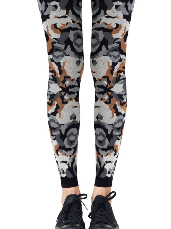 Zohara "Earth Goddess" Grey Orange Footless Tights