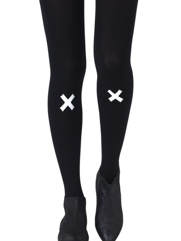 Zohara "Kiss And Tell" Light Grey Print Tights