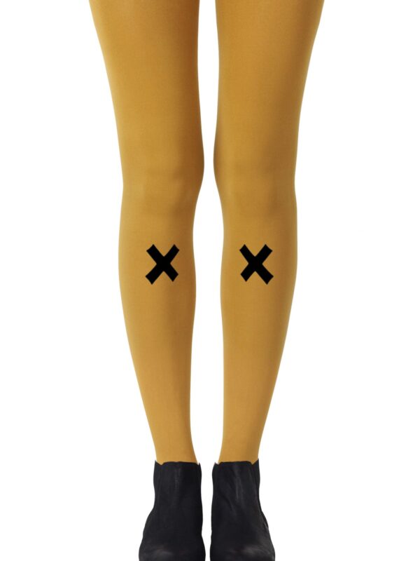 Zohara "If You Like Piña Coladas" Mustard Print Tights