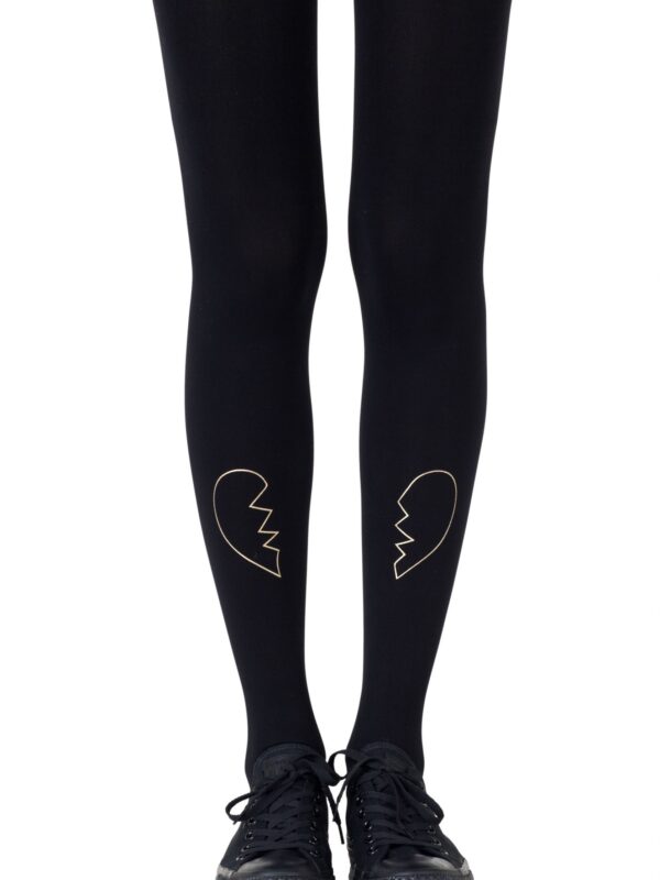 Zohara "Heartbreaker" Gold Print Tights