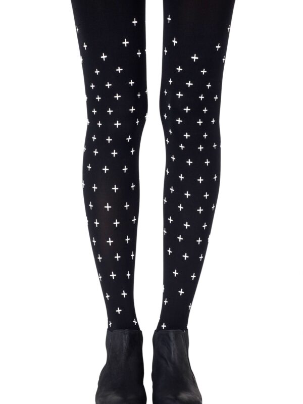 Zohara "You + Me = Love" Black Tights