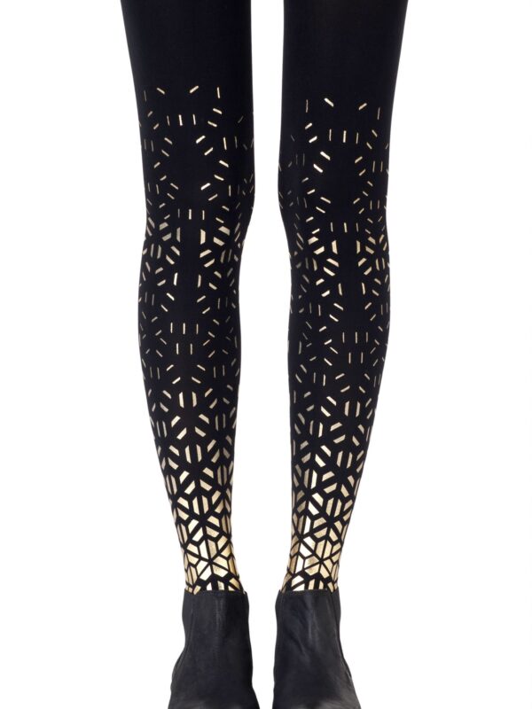 Zohara "Shape Up" Gold Print Tights