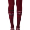 Burgundy Print Tights