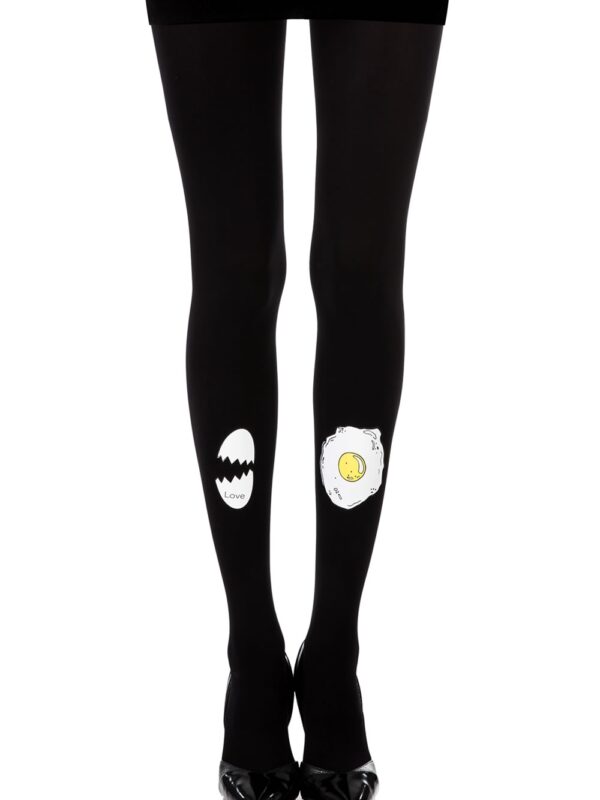 Black Print Tights