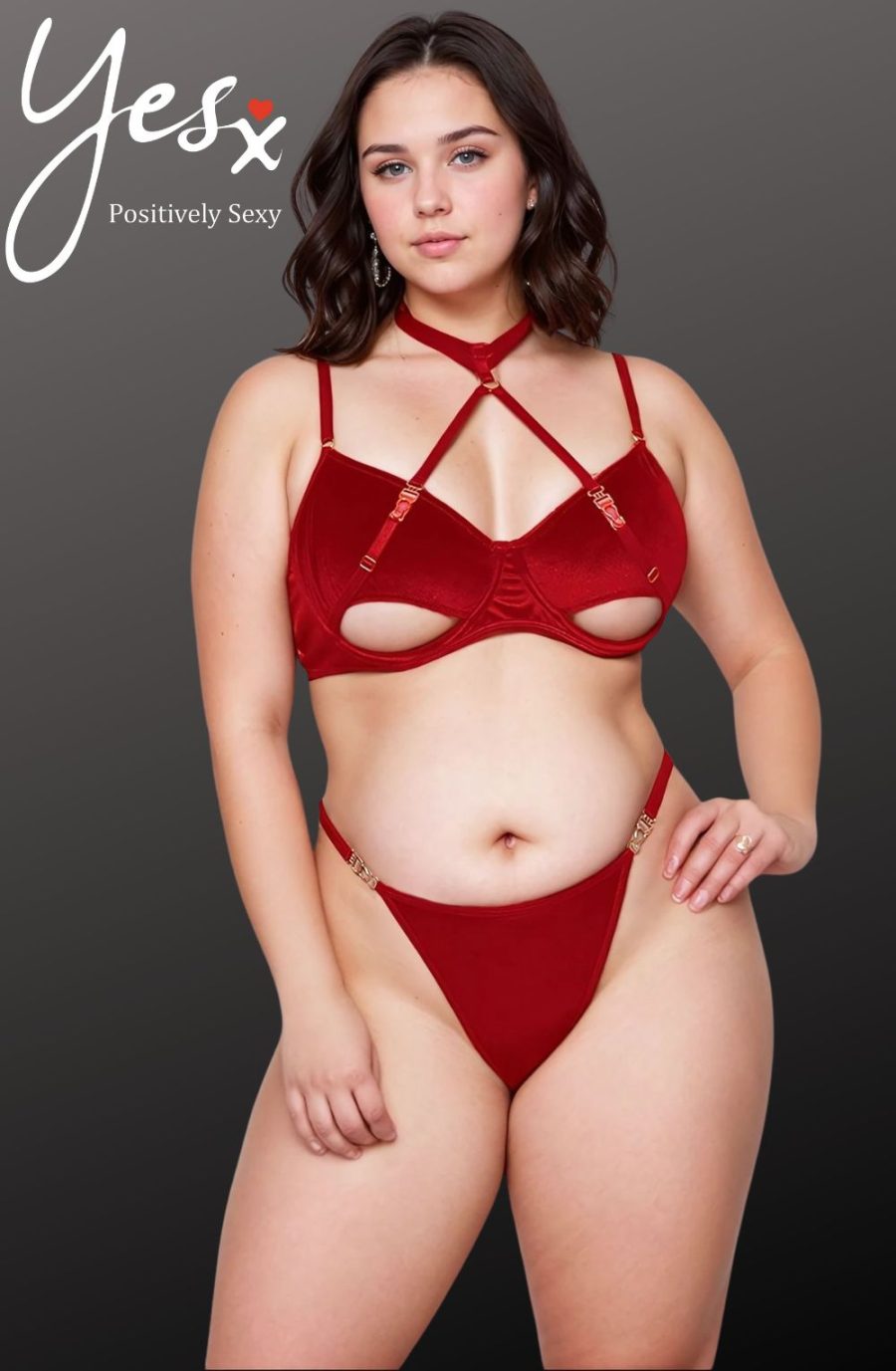 YesX YX872Q Hollow Cut Halter Bra Set Up To 2XL - Image 14