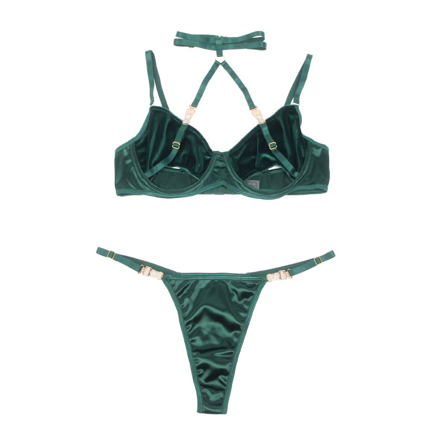 YesX YX873Q Hollow Cut Halter Bra Set - Image 4