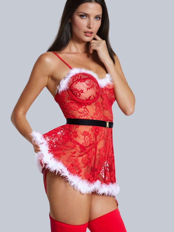 Christmas Sexy Floral Babydoll